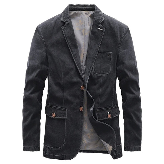Arturo | Chaqueta Vaquera de Denim Hombre Blazer Cuello Solapa
