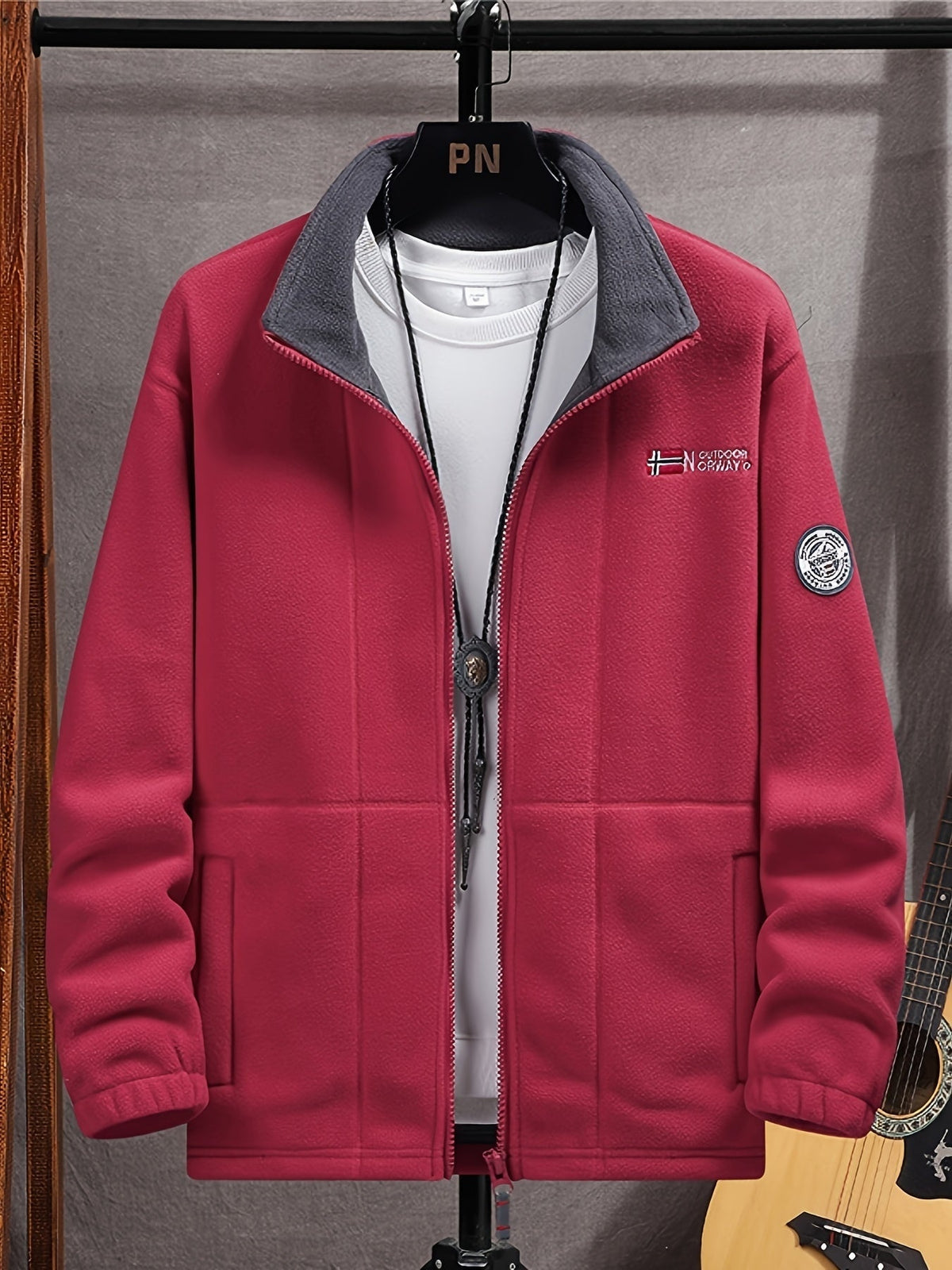Chaqueta Polar para Hombre, Cuello Alto