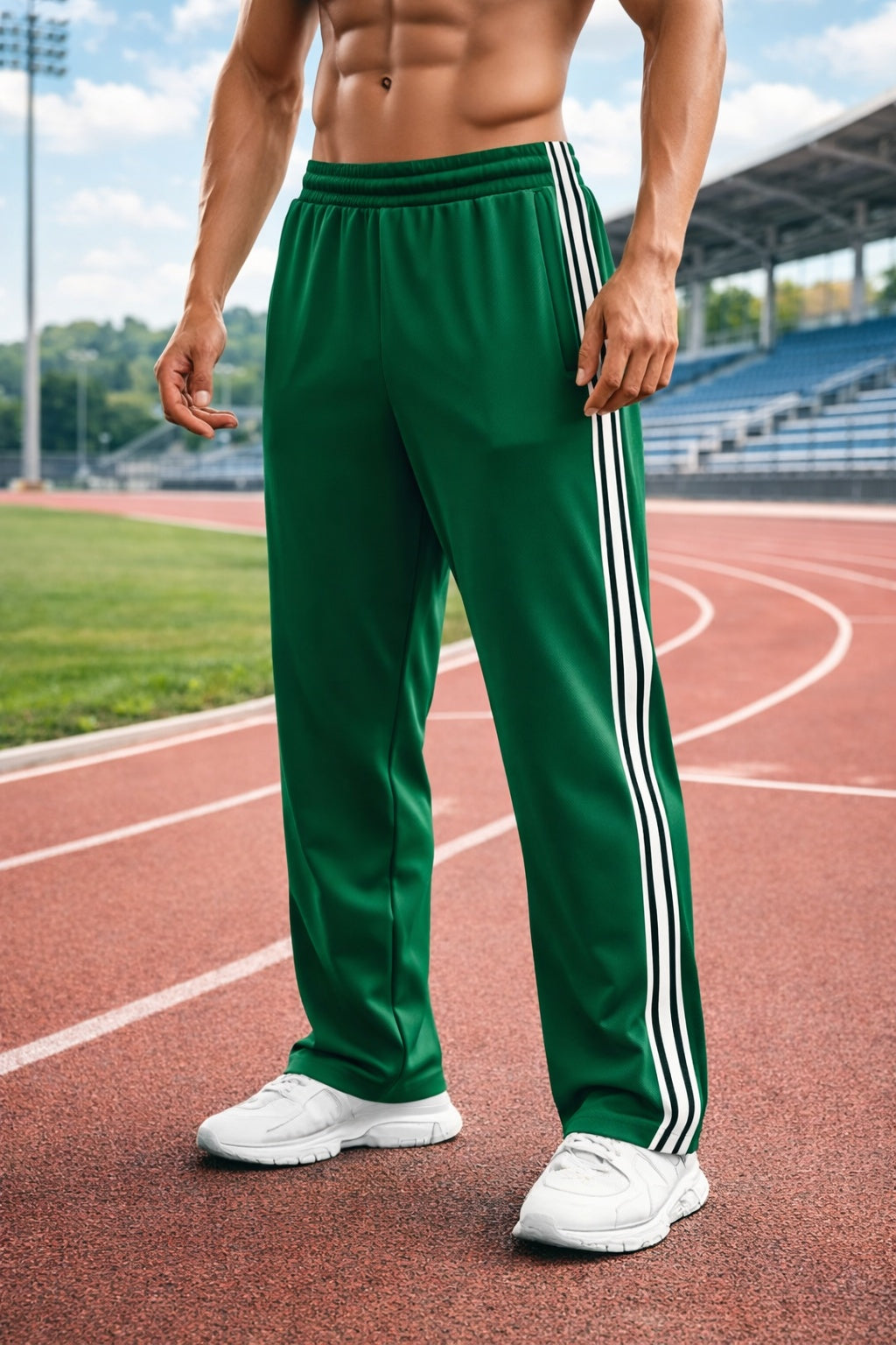 Pantalón Deportivo Franjas Laterales Corte Recto