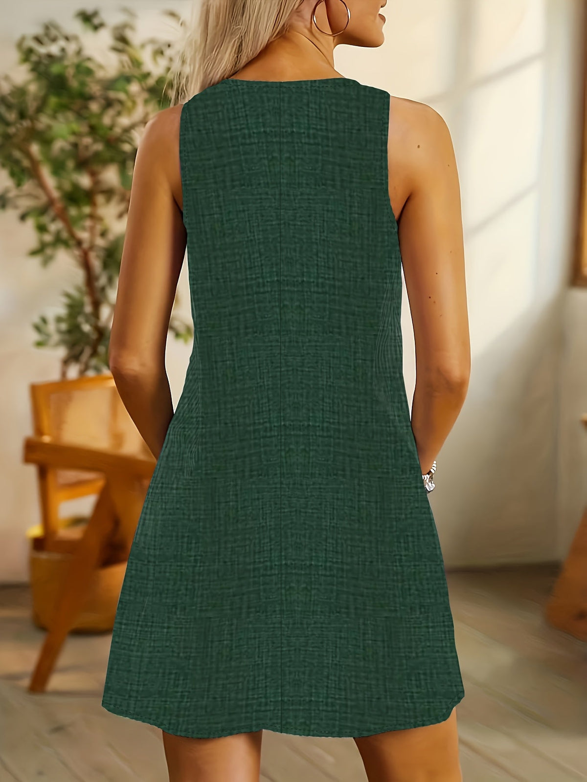 Vestido Casual a Rayas con Bolsillos