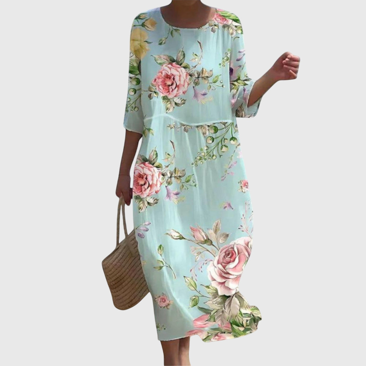 Vestido Maxi Elegante con Estampado Floral