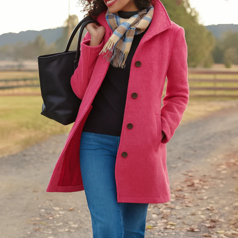 Abrigo de Paño Elegante para Mujer