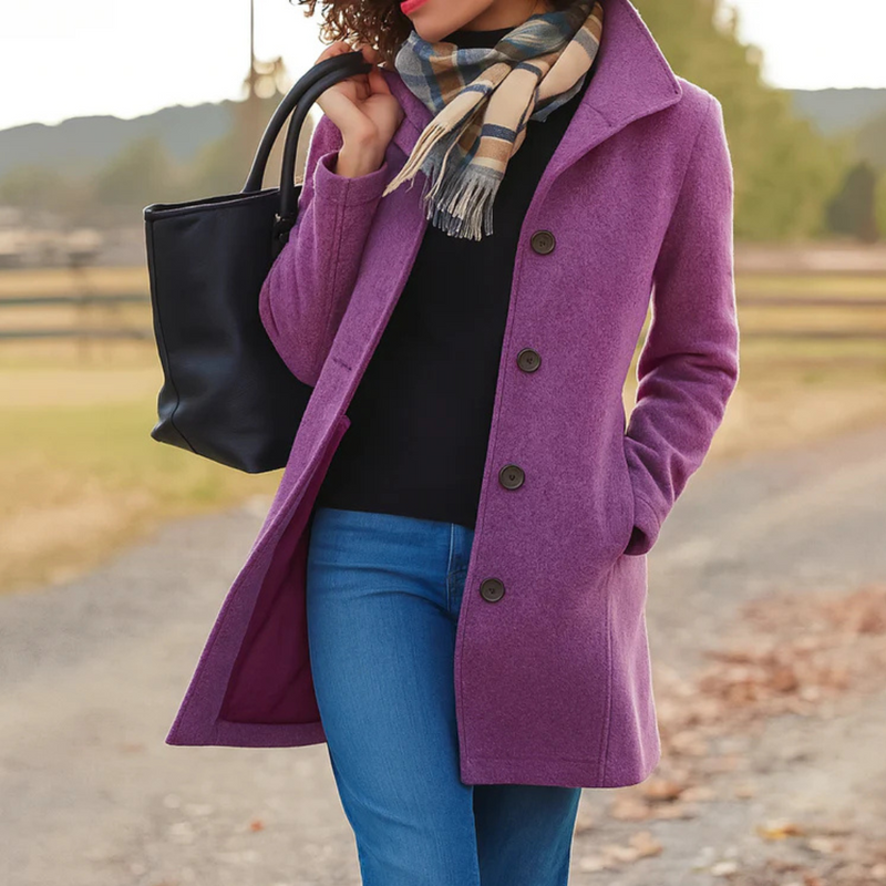 Abrigo de Paño Elegante para Mujer
