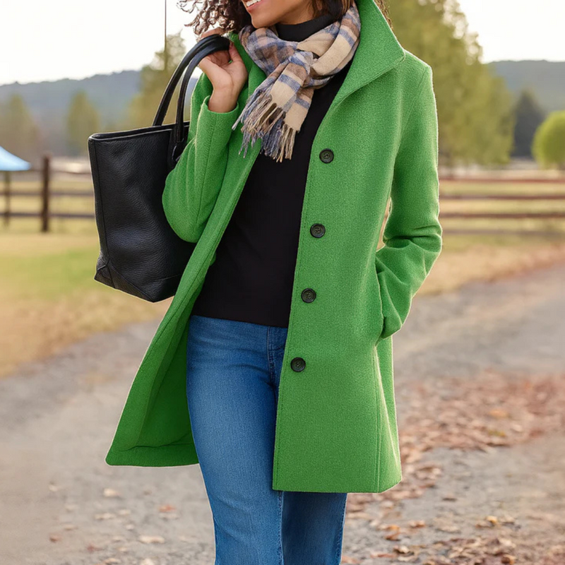 Abrigo de Paño Elegante para Mujer