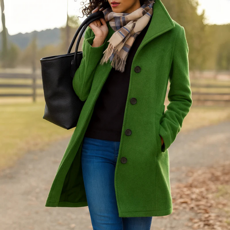 Abrigo de Paño Elegante para Mujer