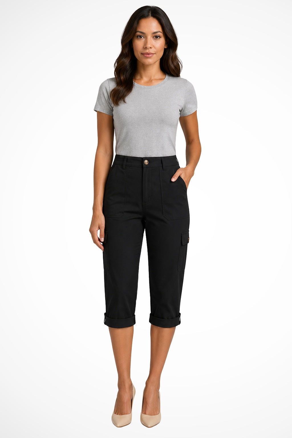 Pantalones Cargo Cortos Bolsillos Laterales