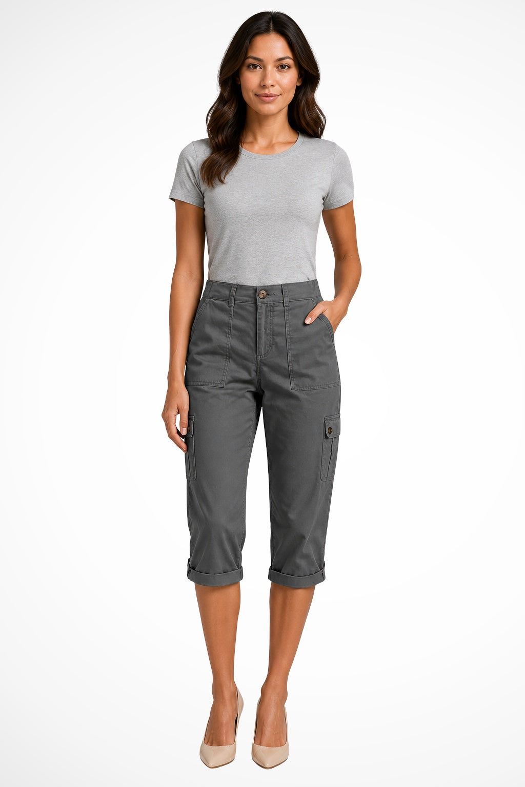 Pantalones Cargo Cortos Bolsillos Laterales
