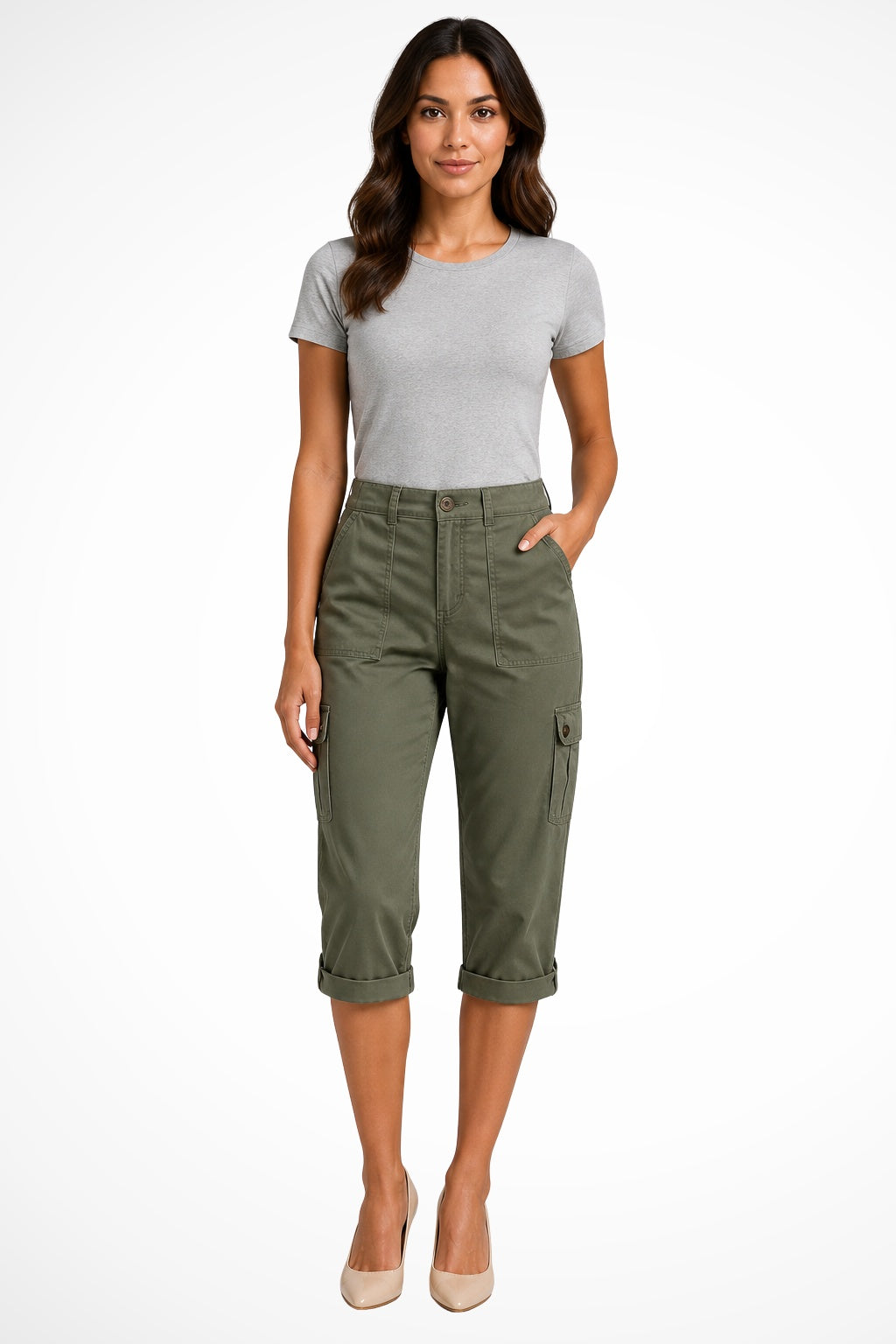 Pantalones Cargo Cortos Bolsillos Laterales