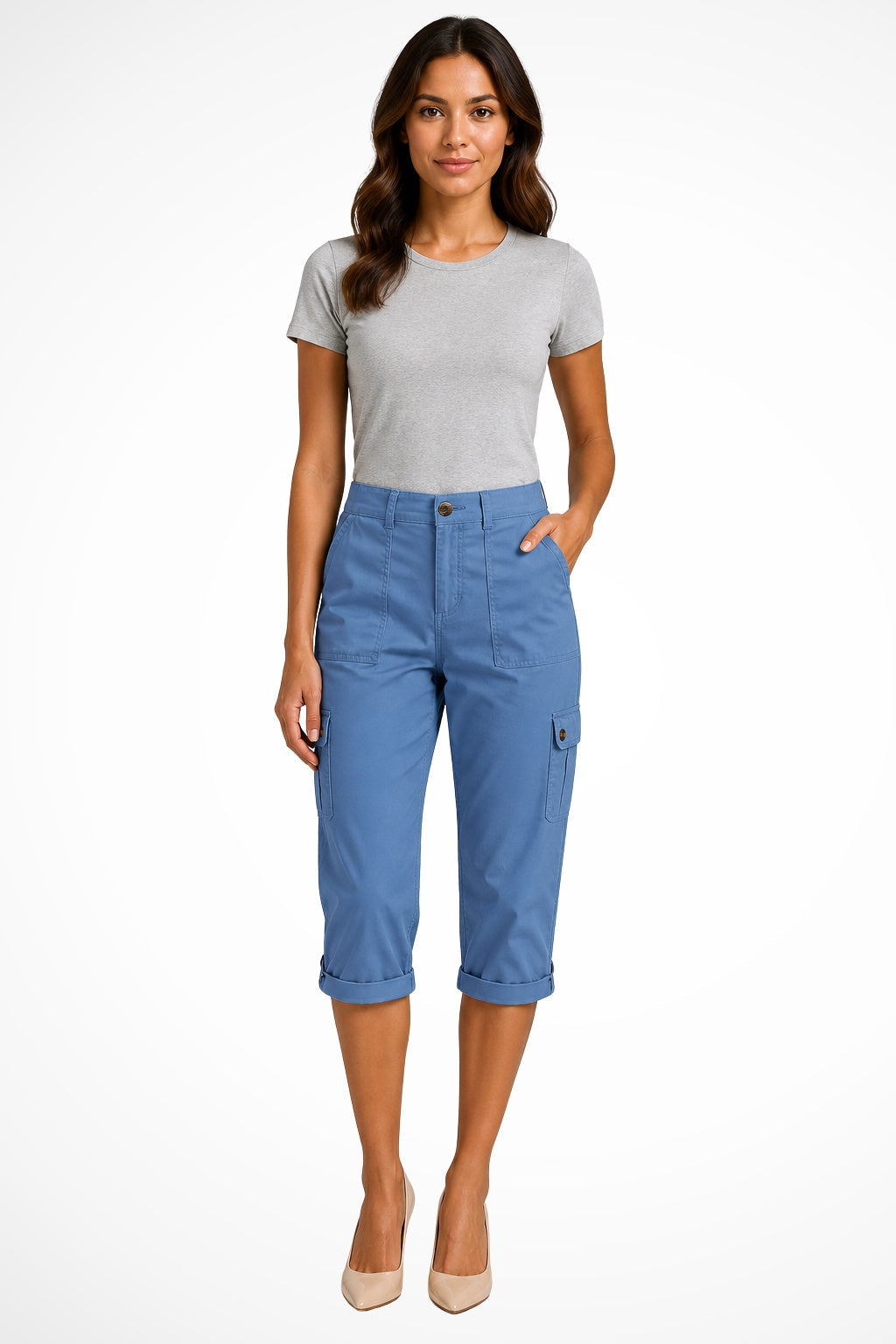 Pantalones Cargo Cortos Bolsillos Laterales