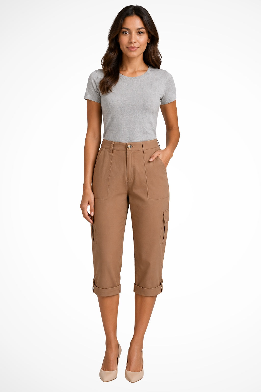 Pantalones Cargo Cortos Bolsillos Laterales