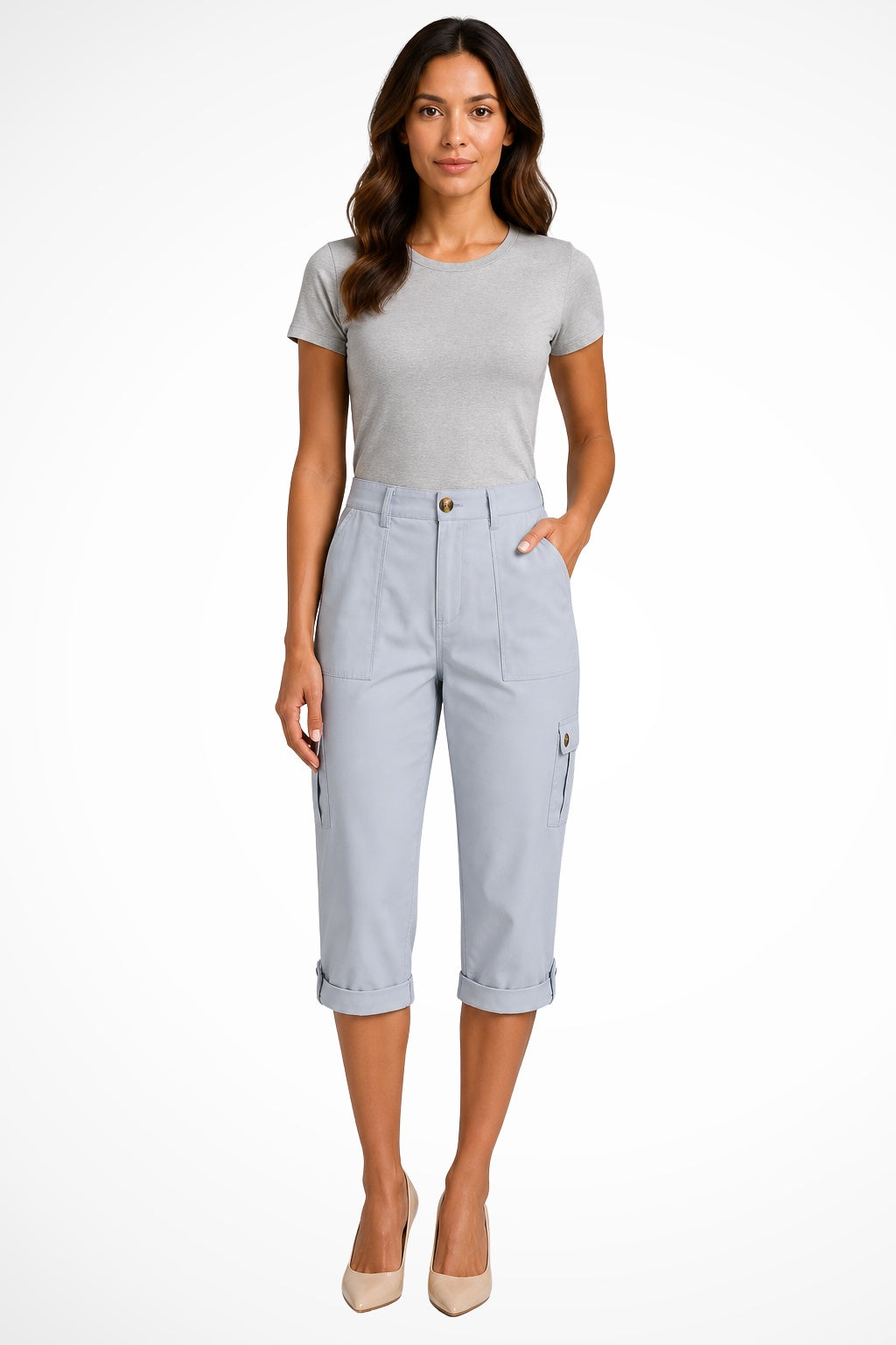 Pantalones Cargo Cortos Bolsillos Laterales