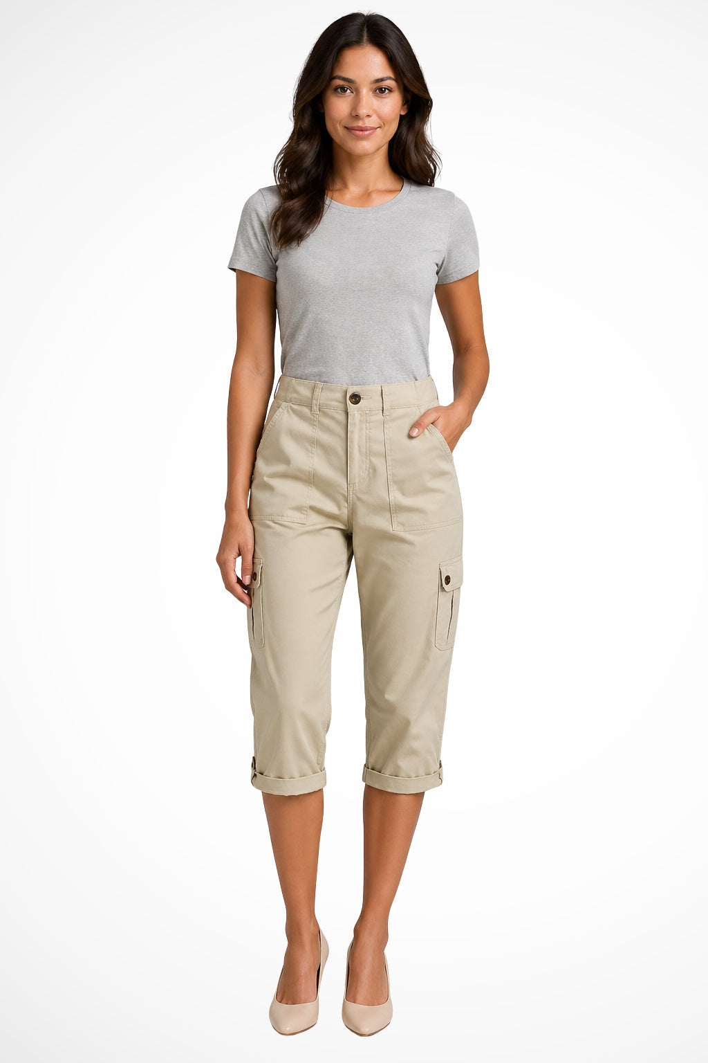 Pantalones Cargo Cortos Bolsillos Laterales