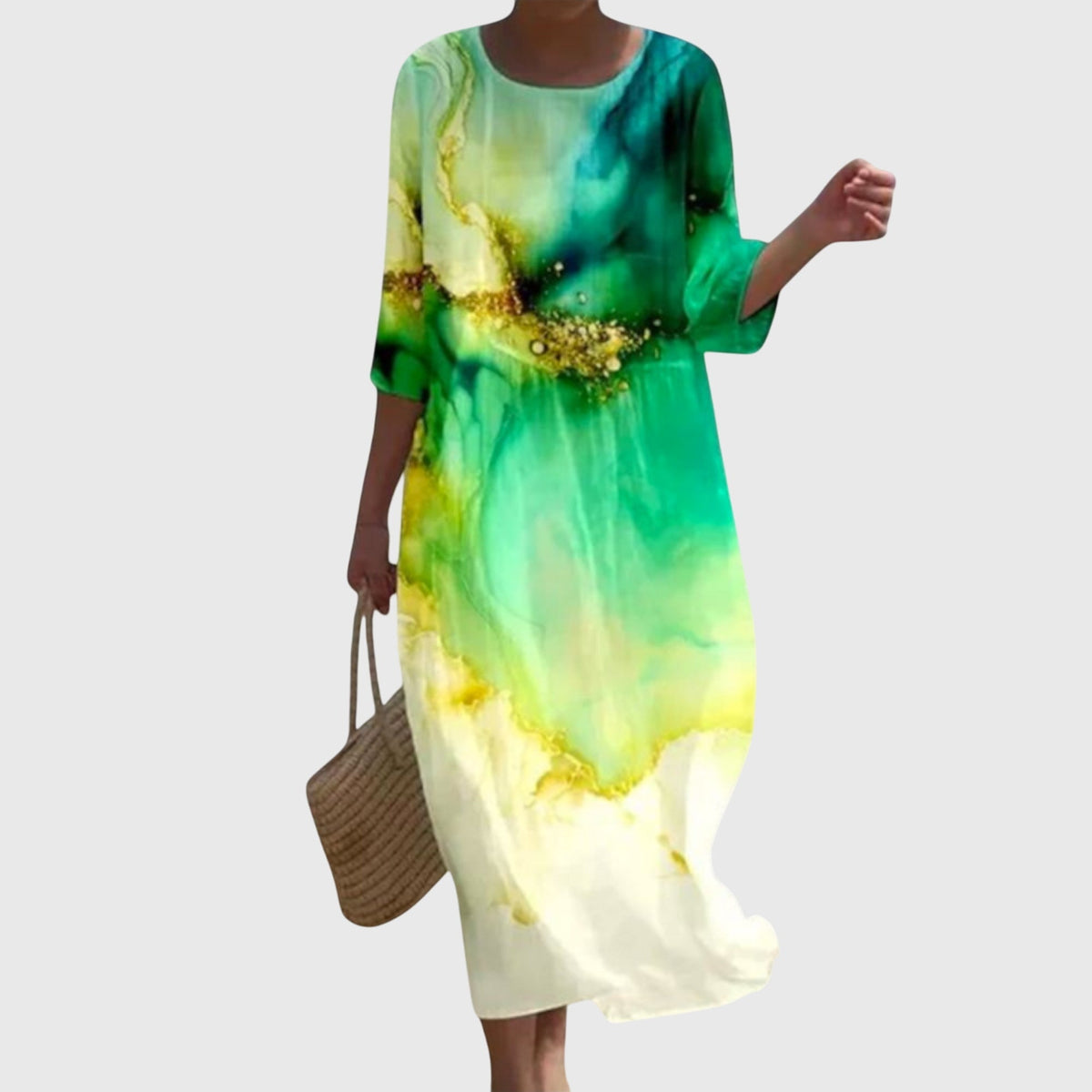 Vestido Maxi Elegante con Estampado Floral