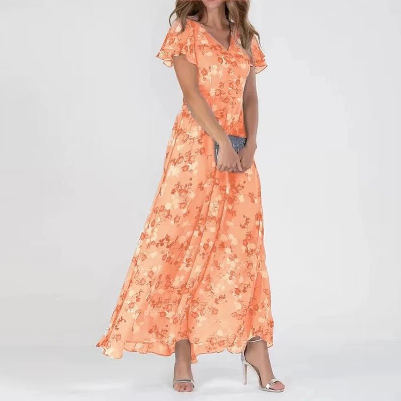 Vestido Largo con Estampado Floral
