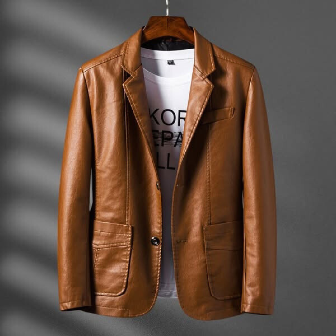 Blazer de Polipiel Estructurado para Hombre