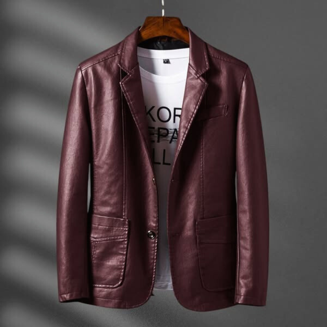Blazer de Polipiel Estructurado para Hombre
