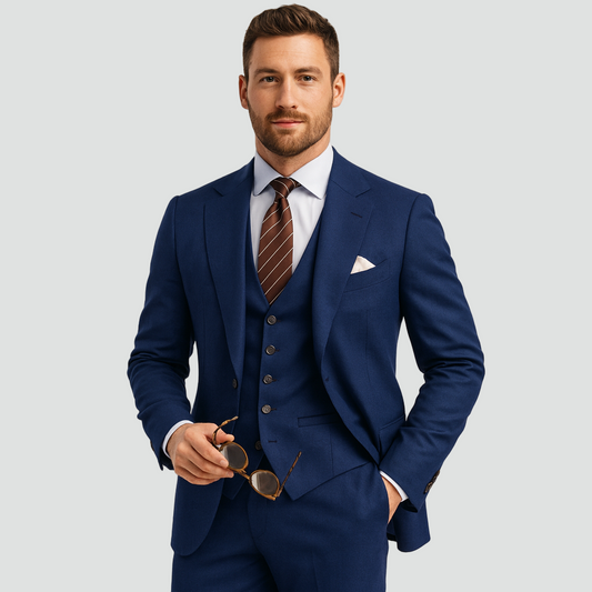 Traje de Tres Piezas Slim Fit Blazer Chaleco
