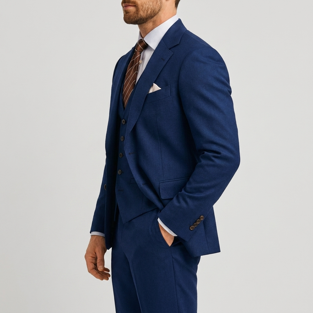 Traje de Tres Piezas Slim Fit Blazer Chaleco