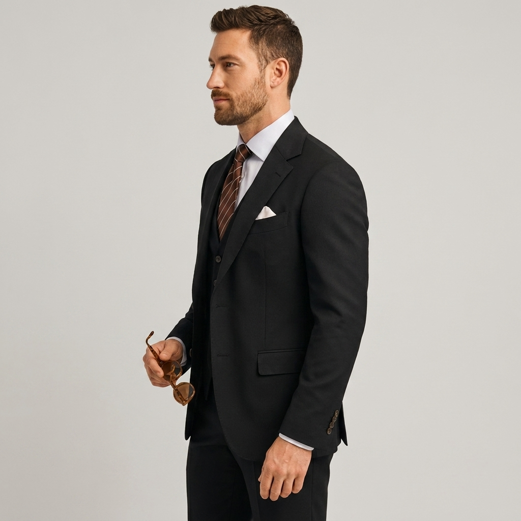 Traje de Tres Piezas Slim Fit Blazer Chaleco