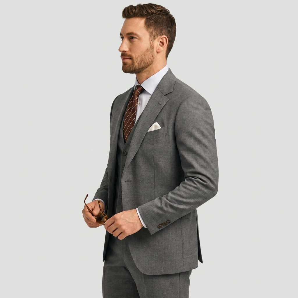 Traje de Tres Piezas Slim Fit Blazer Chaleco