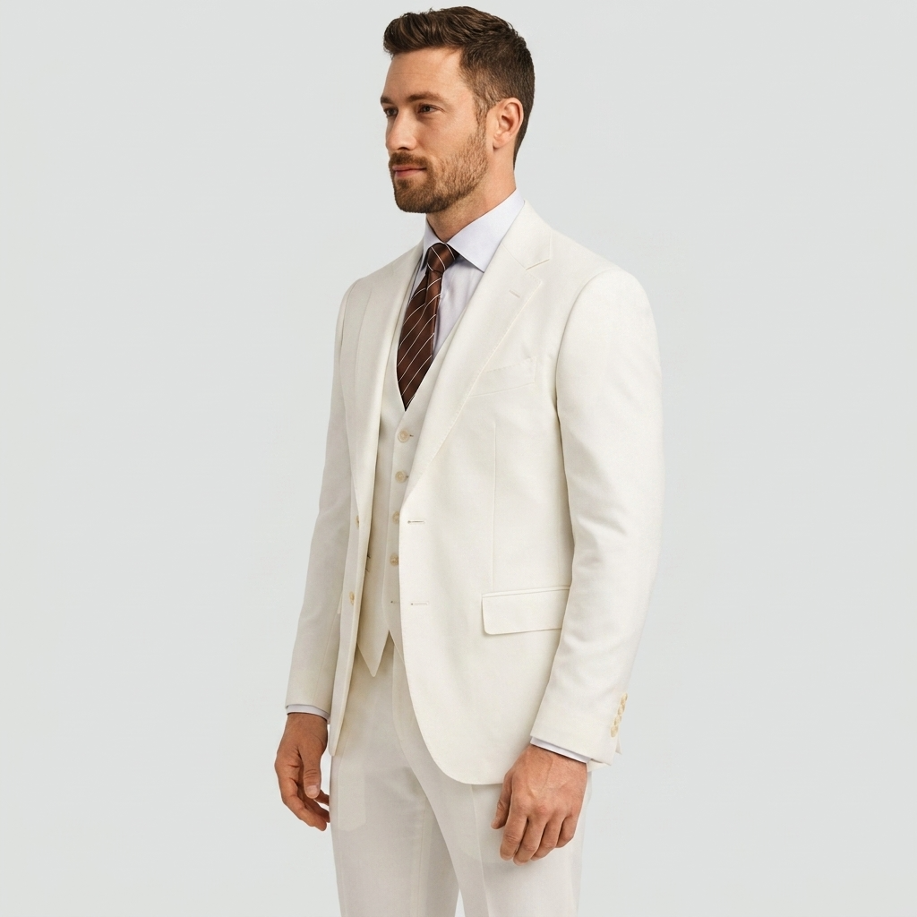 Traje de Tres Piezas Slim Fit Blazer Chaleco
