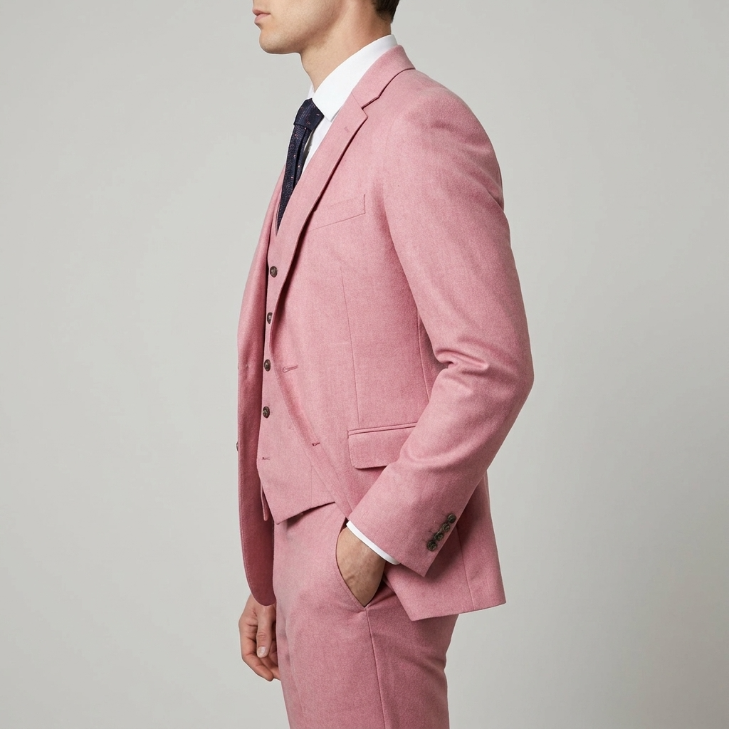 Traje de Tres Piezas Slim Fit Blazer Chaleco