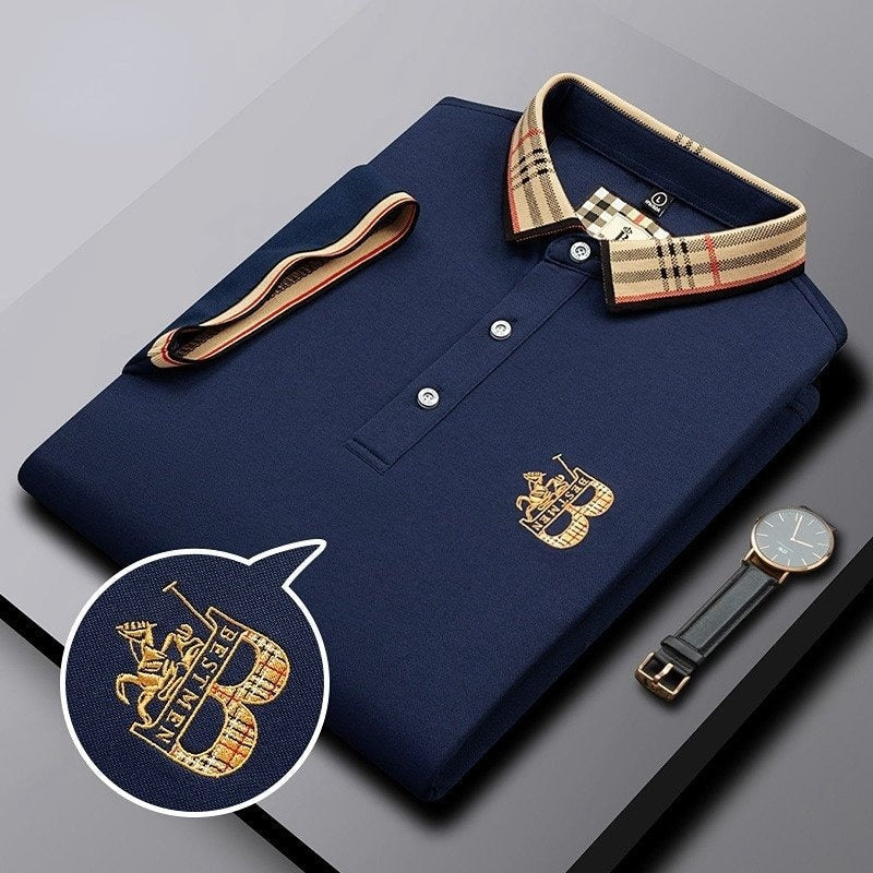 Polo Cuello Cuadros Bordado