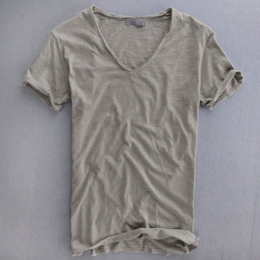 Camiseta Cuello V Slim Fit Manga Corta