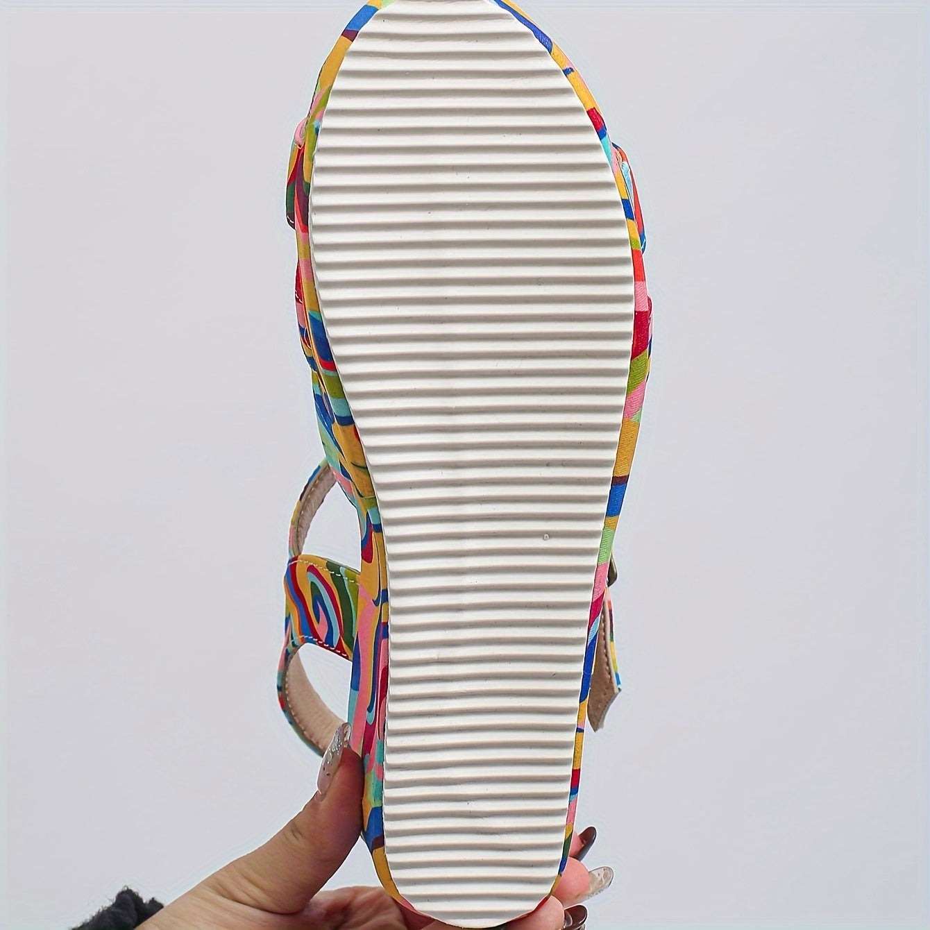 Chanclas Plataforma Estampadas Tiras Tobillo
