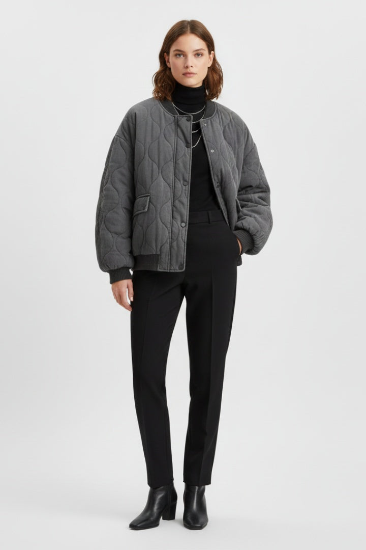Chaqueta Bomber Acolchada Oversize para Mujer