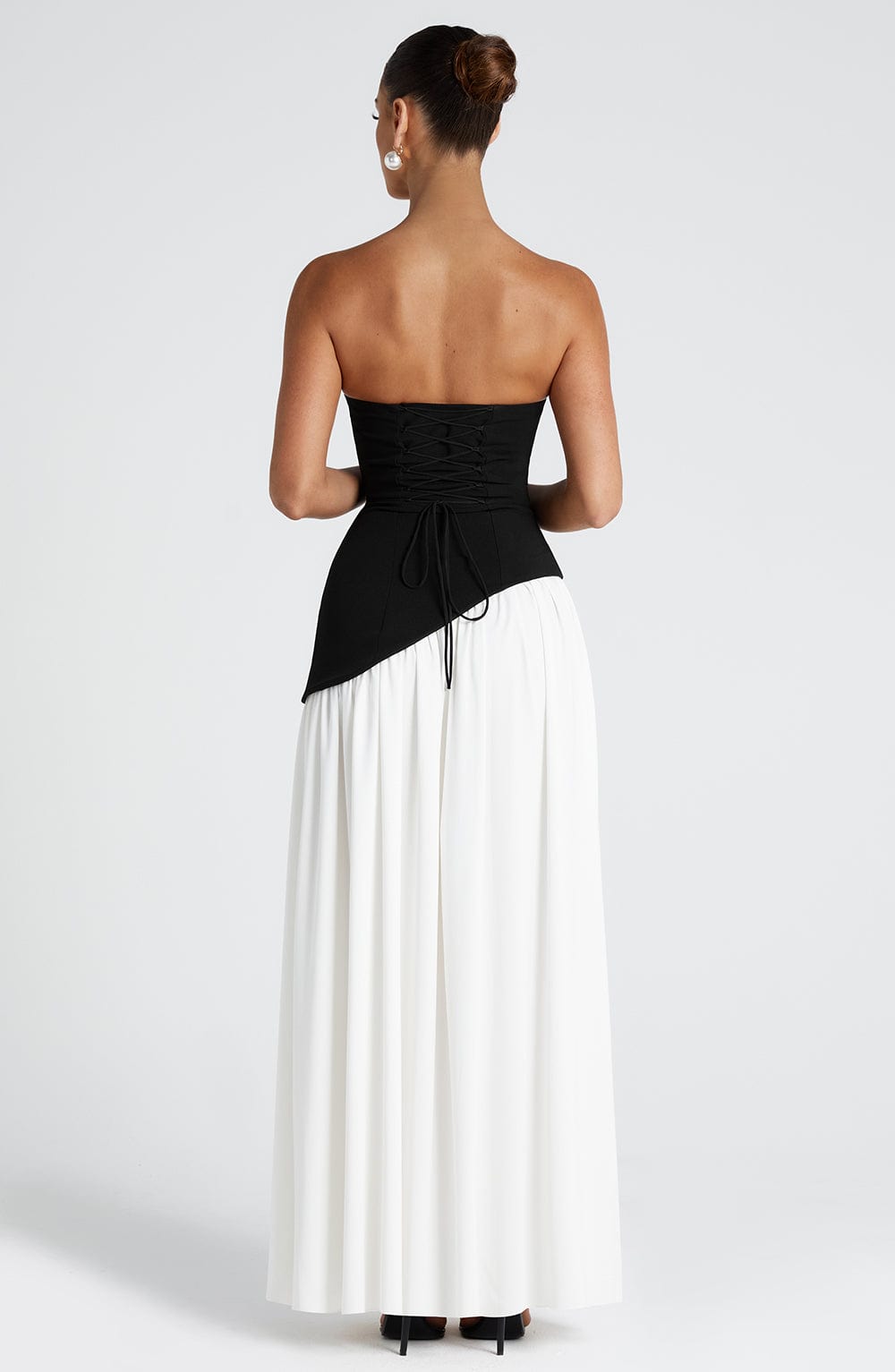 Vestido Maxi Bustier con Falda Fluida