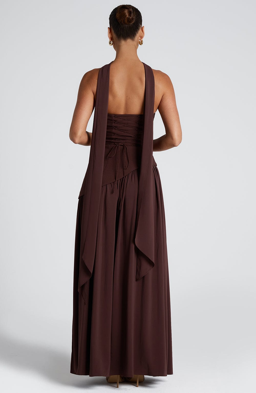 Vestido Maxi Bustier con Falda Fluida