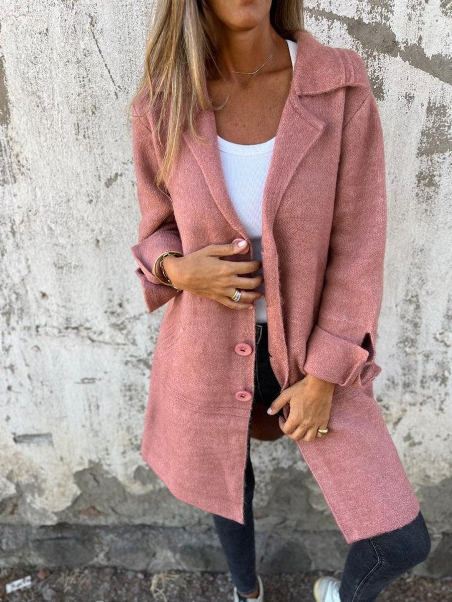 Abrigo de Paño para Mujer, Cuello Solapa