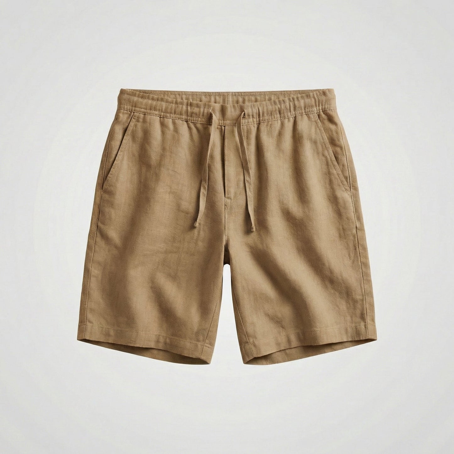 Bermudas de Lino Cintura Elástica Cordón