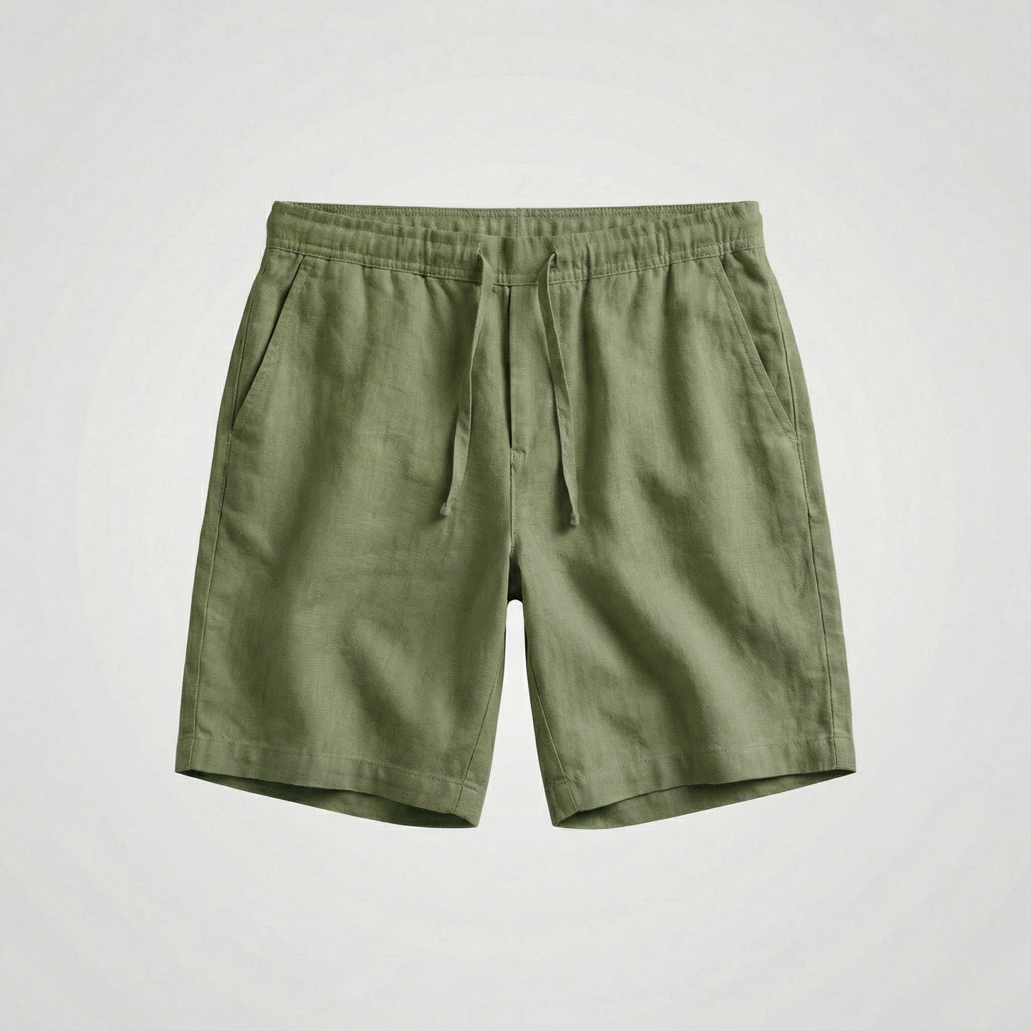Bermudas de Lino Cintura Elástica Cordón