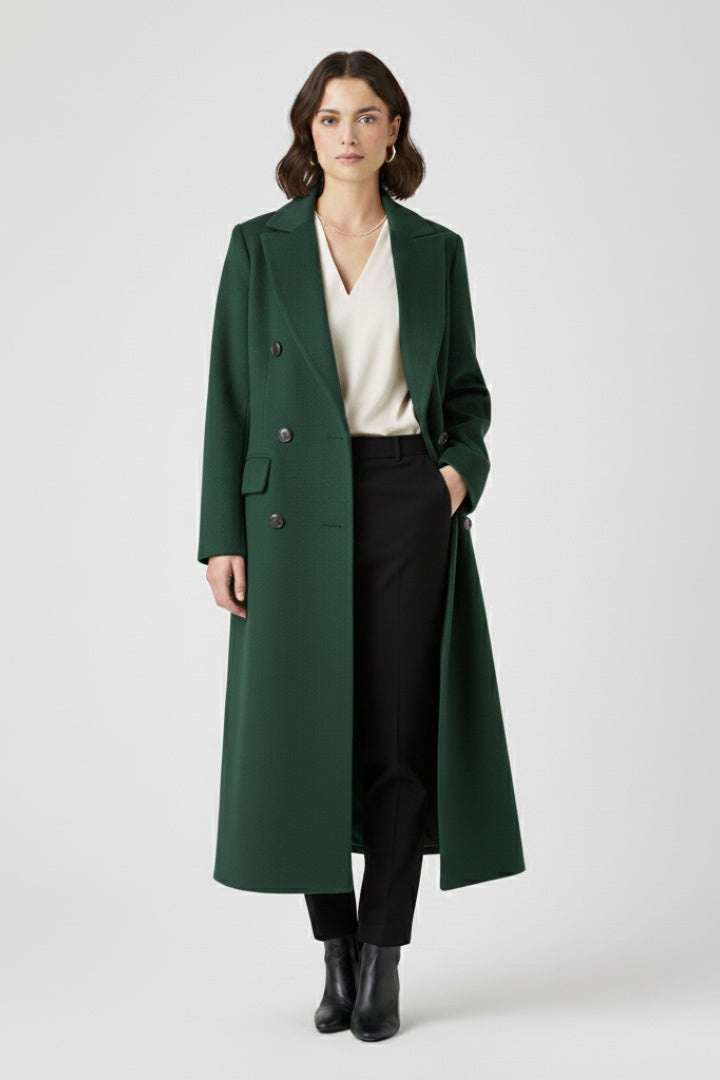 Peacoat de Paño Largo, Doble Botonadura