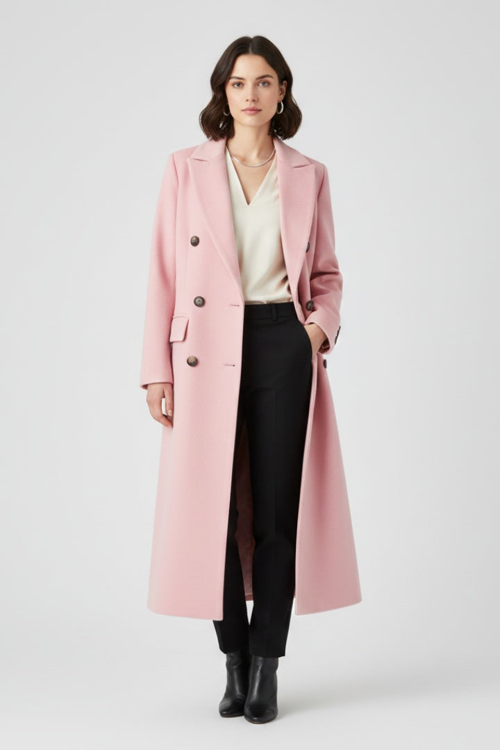 Peacoat de Paño Largo, Doble Botonadura