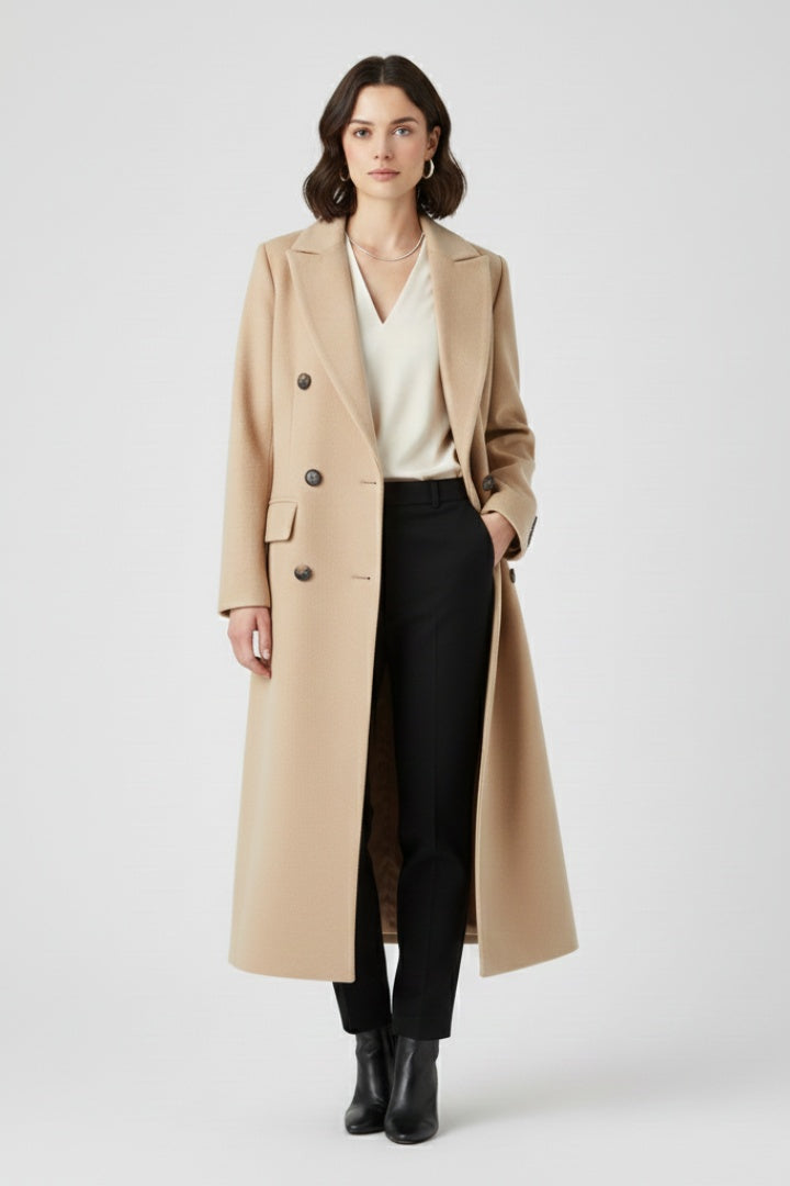 Peacoat de Paño Largo, Doble Botonadura