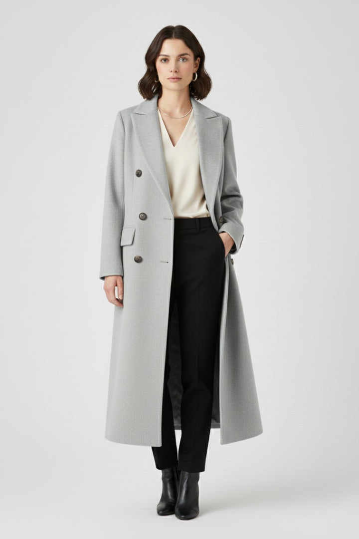 Peacoat de Paño Largo, Doble Botonadura