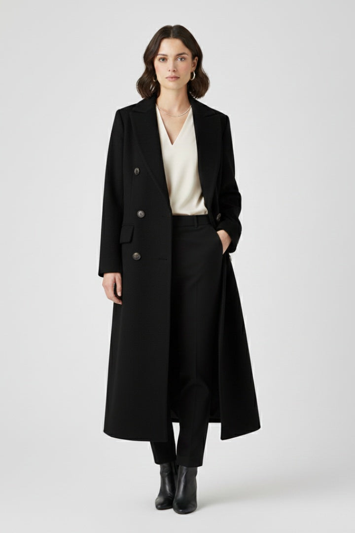 Peacoat de Paño Largo, Doble Botonadura