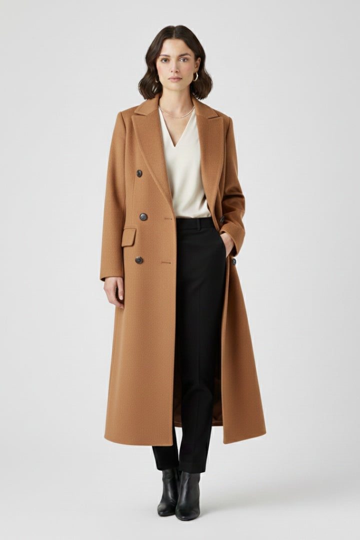 Peacoat de Paño Largo, Doble Botonadura