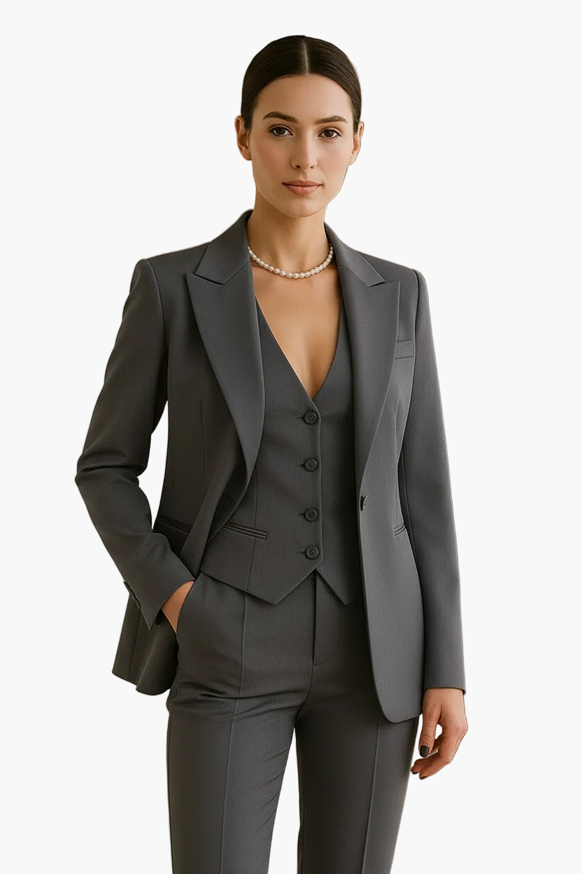 Traje de Chaqueta de 3 Piezas con Chaleco