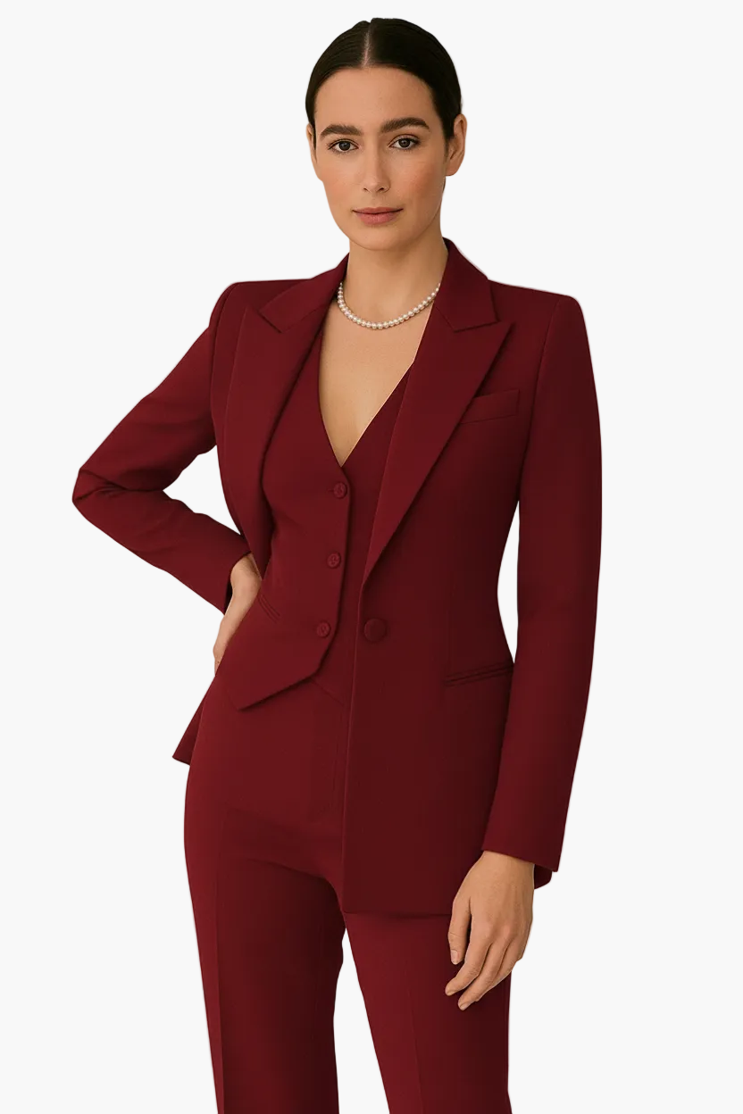 Traje de Chaqueta de 3 Piezas con Chaleco