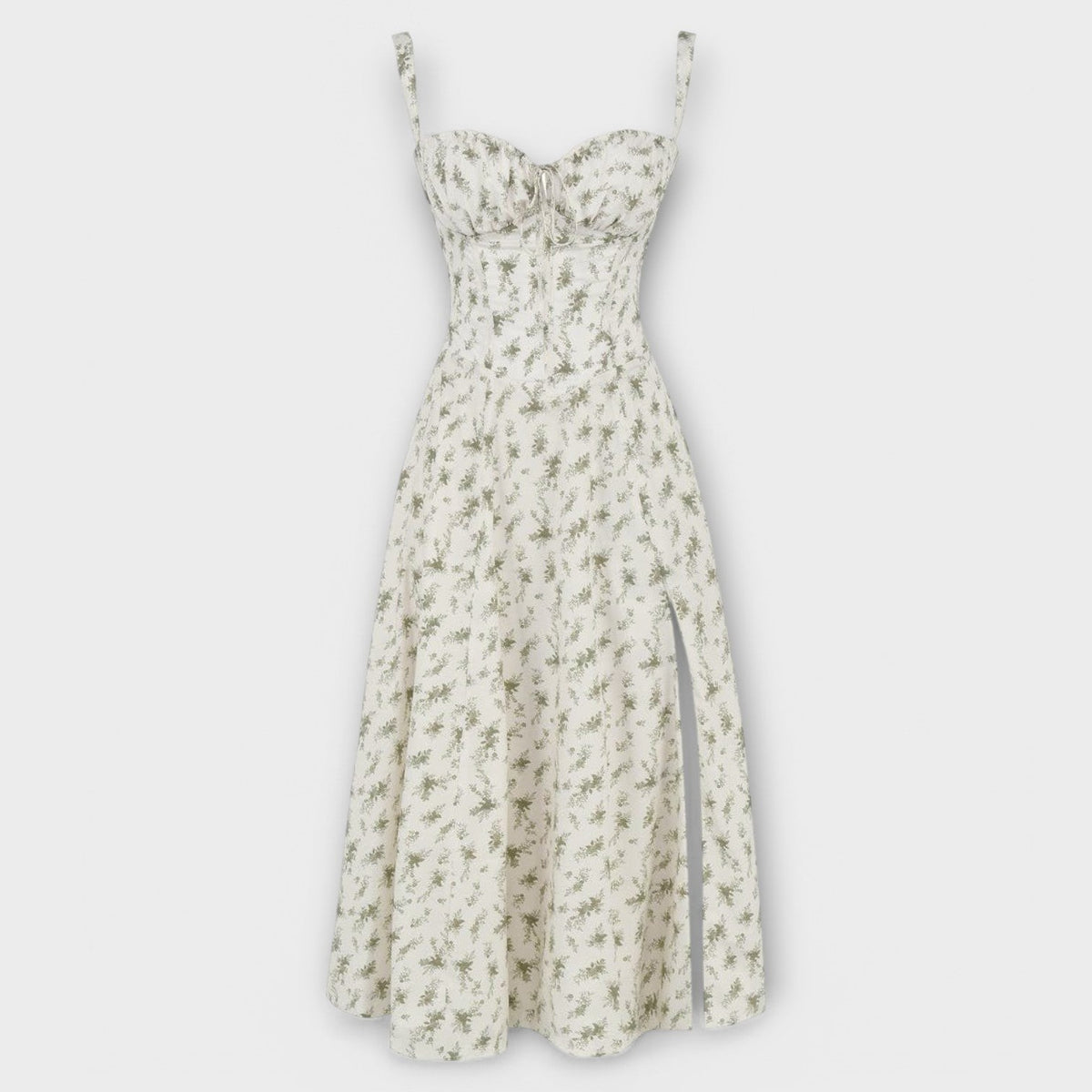 Vestido Midi con Diseño de Corsé