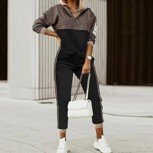 Natalia | Conjunto Deportivo Estampado Mujer Sudadera Cremallera Jogger