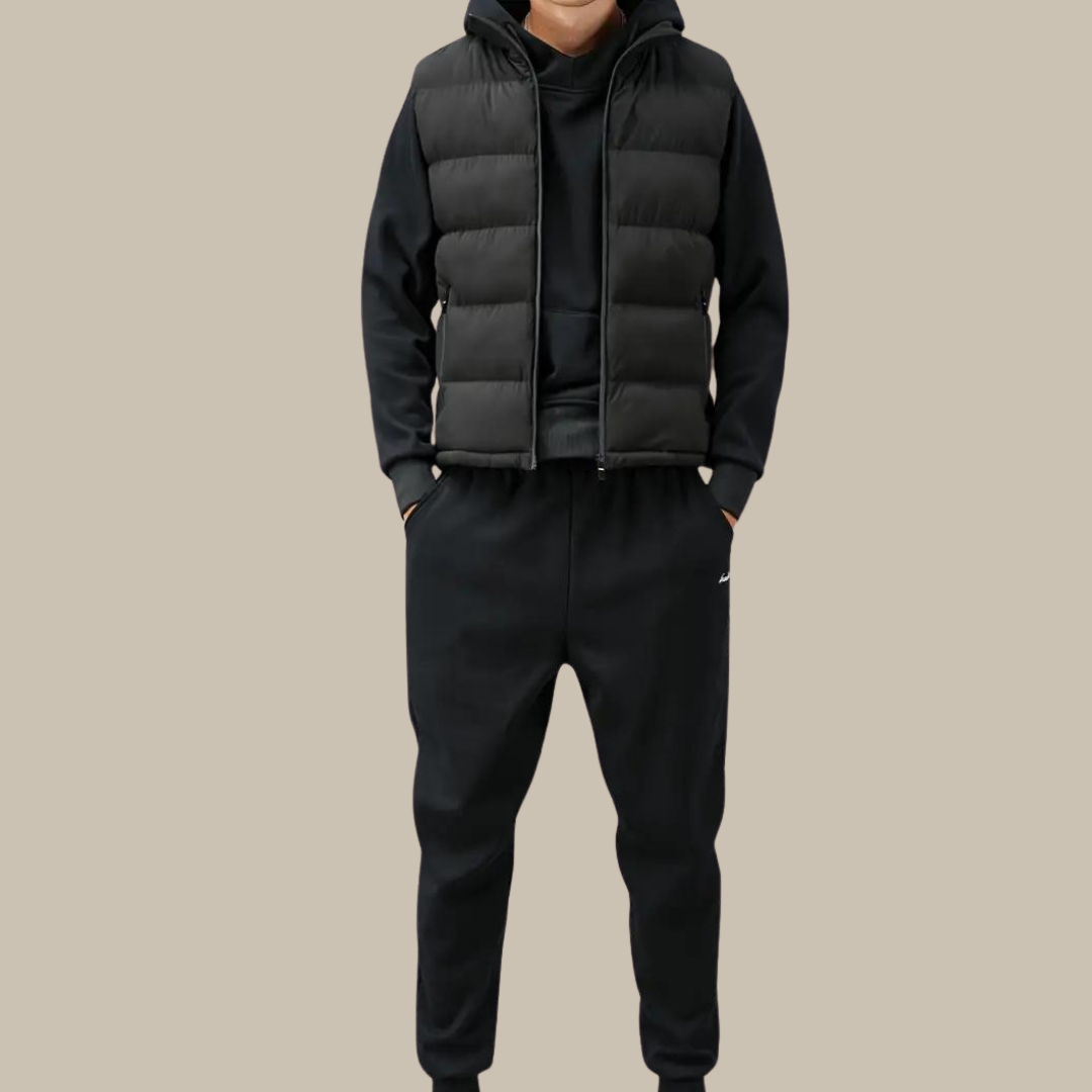Chaleco Acolchado sin Mangas para Hombre, Cremallera