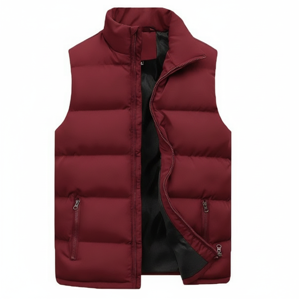 Chaleco Acolchado sin Mangas para Hombre, Cremallera