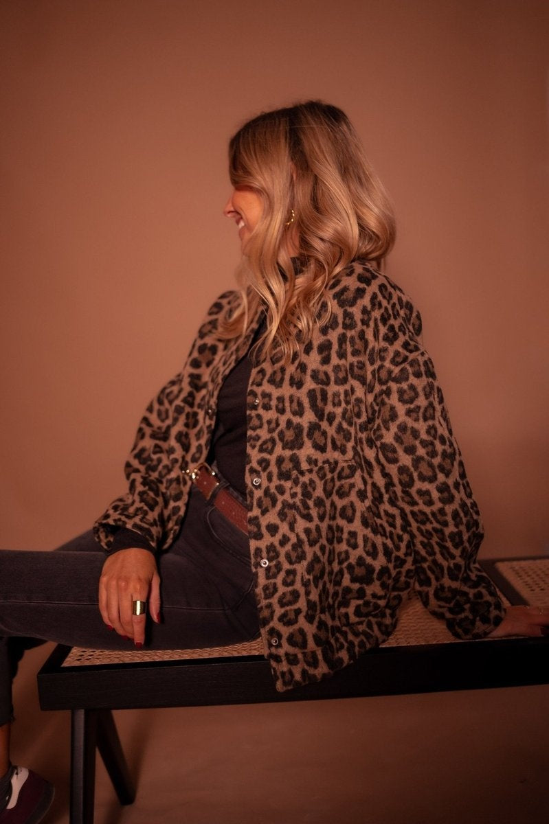 Cazadora Acolchada Estampado Leopardo Oversize