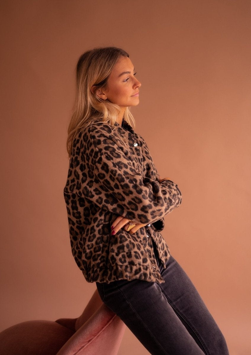 Cazadora Acolchada Estampado Leopardo Oversize