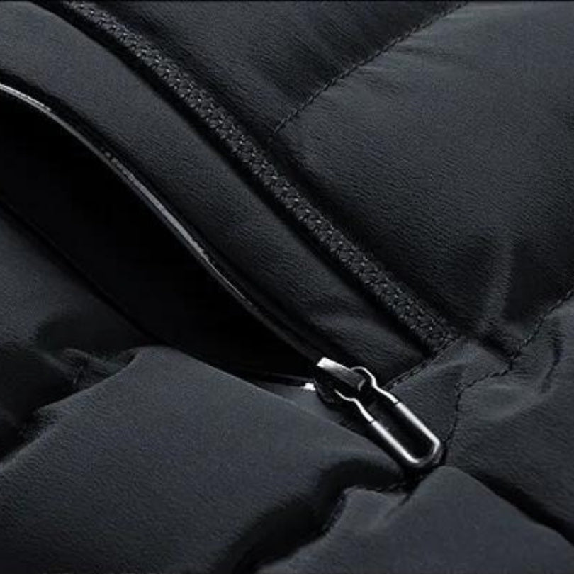 Chaleco Acolchado con Capucha para Hombre, Cremallera